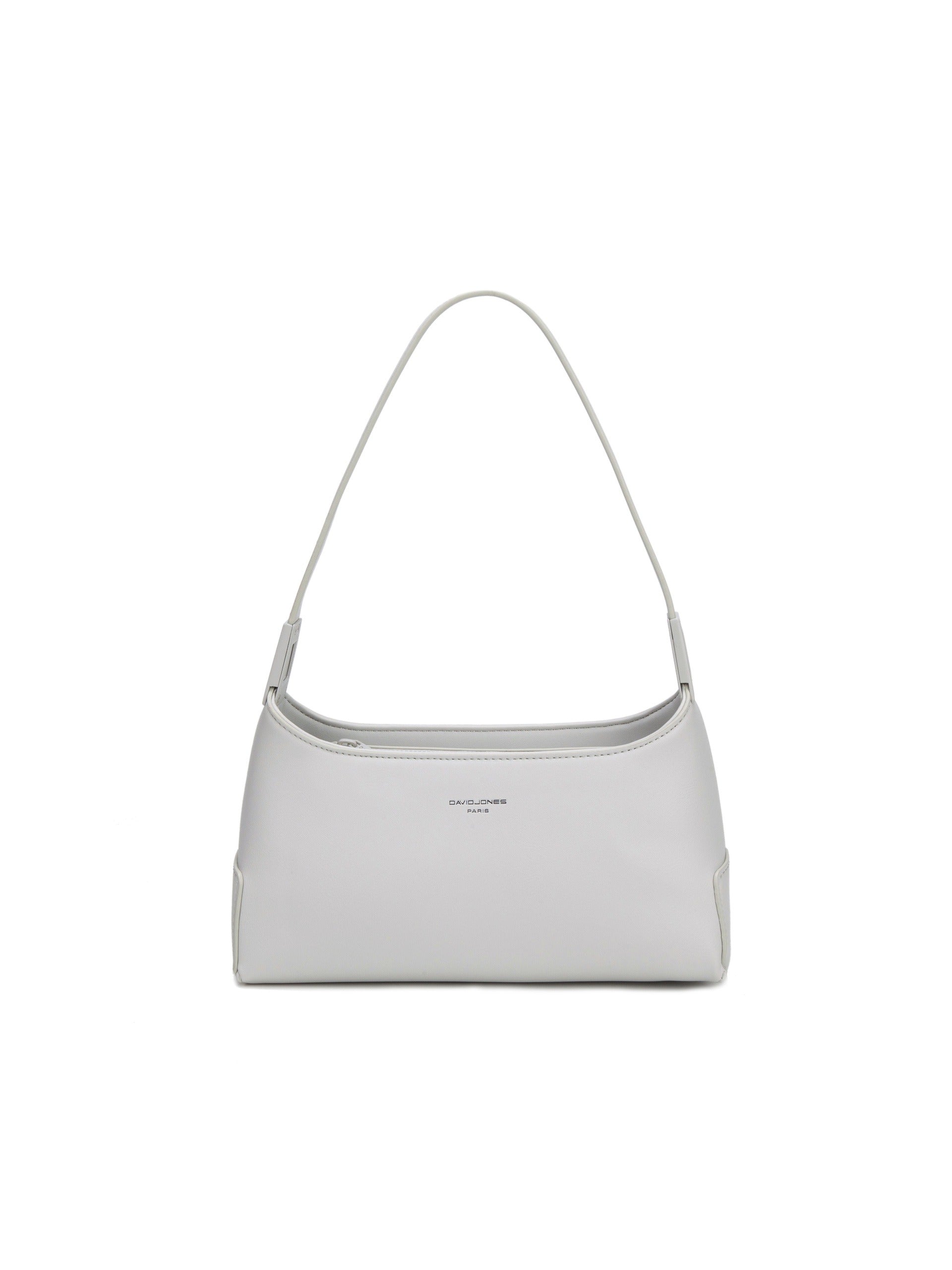 Borsa a Spalla in Pelle Vegana Grigio Chiaro