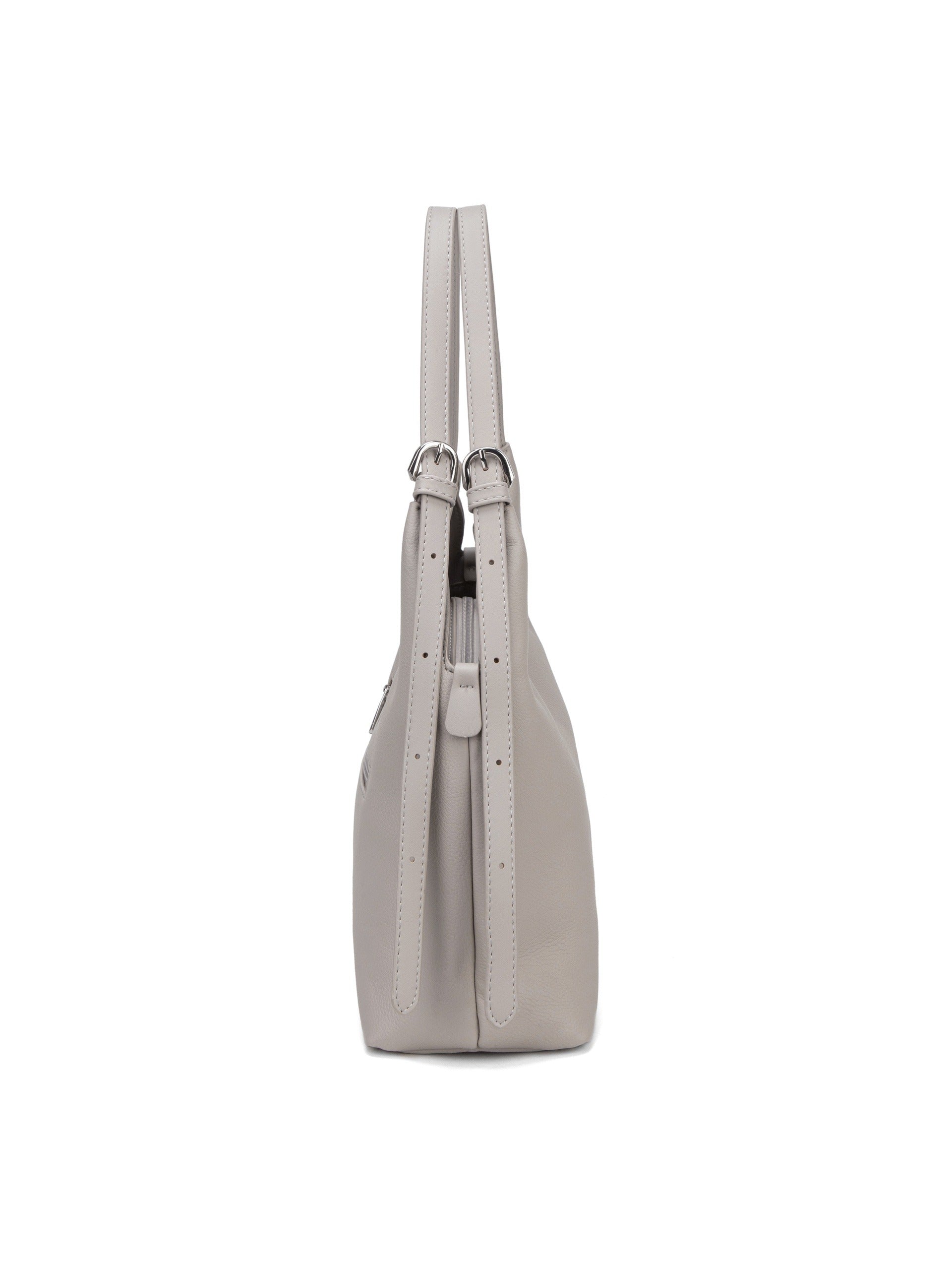 Borsa a Spalla in Pelle Vegana Beige Scuro