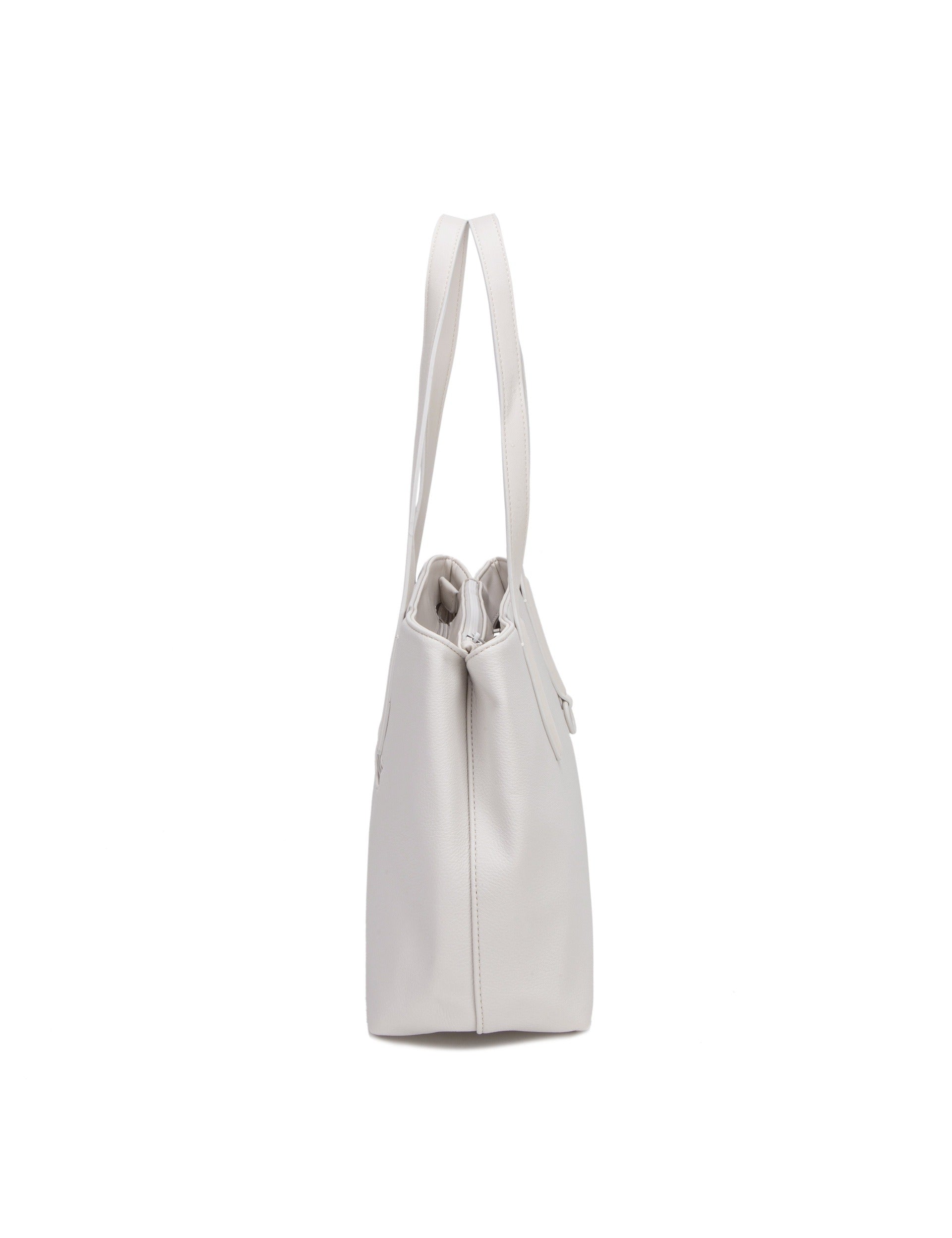 Borsa a Spalla in Pelle Vegana Panna
