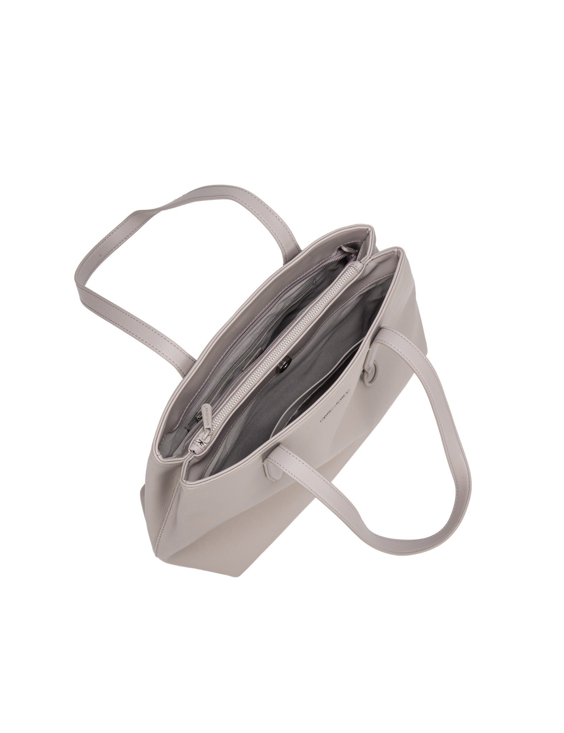 Borsa a Spalla in Pelle Vegana Beige Scuro