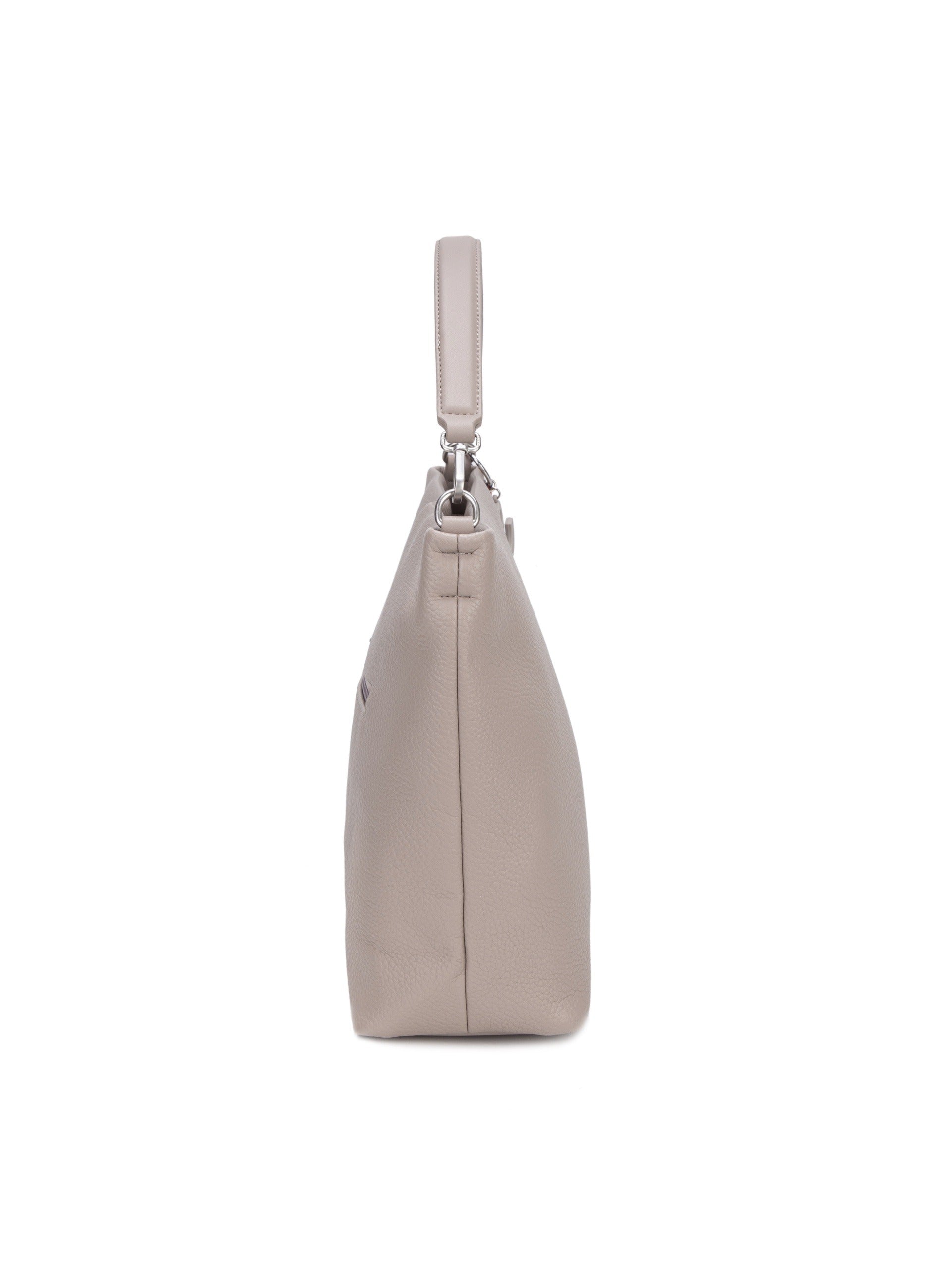 Borsa a Spalla in Pelle Vegana Beige Scuro