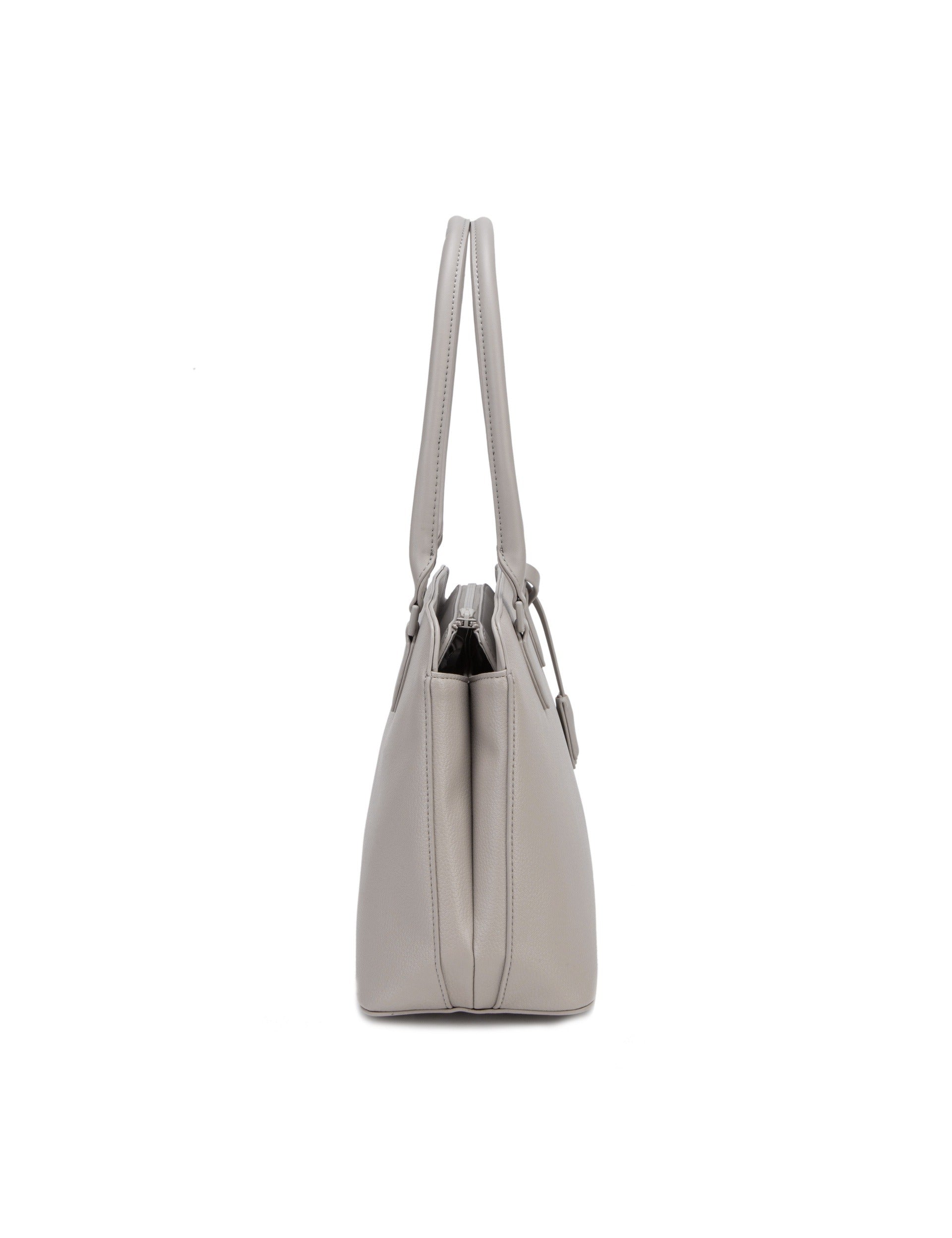 Borsa a Spalla in Pelle Vegana Beige Scuro
