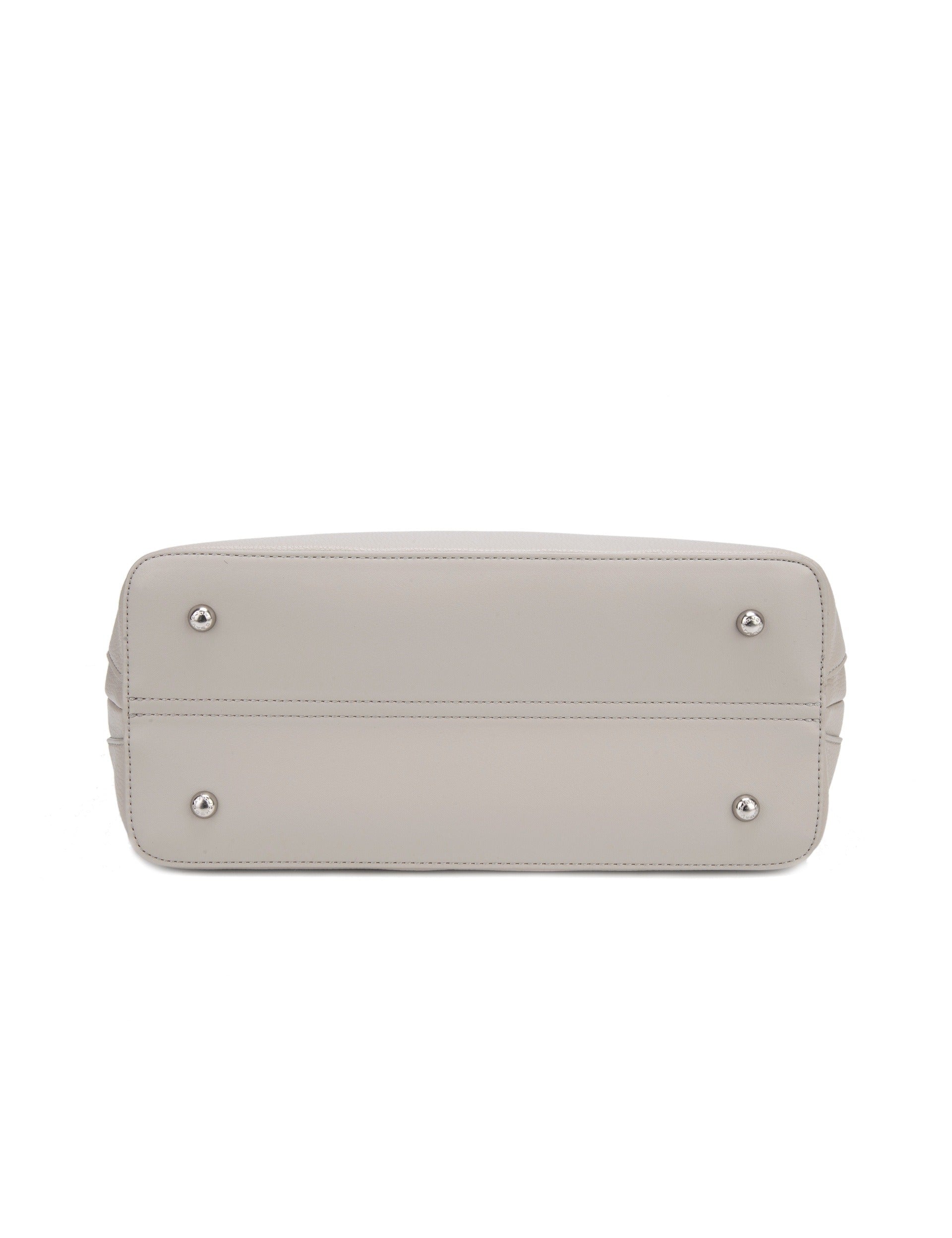 Borsa a Spalla in Pelle Vegana Beige Scuro