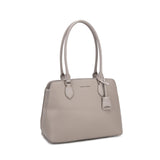 Borsa a Spalla in Pelle Vegana Beige Scuro