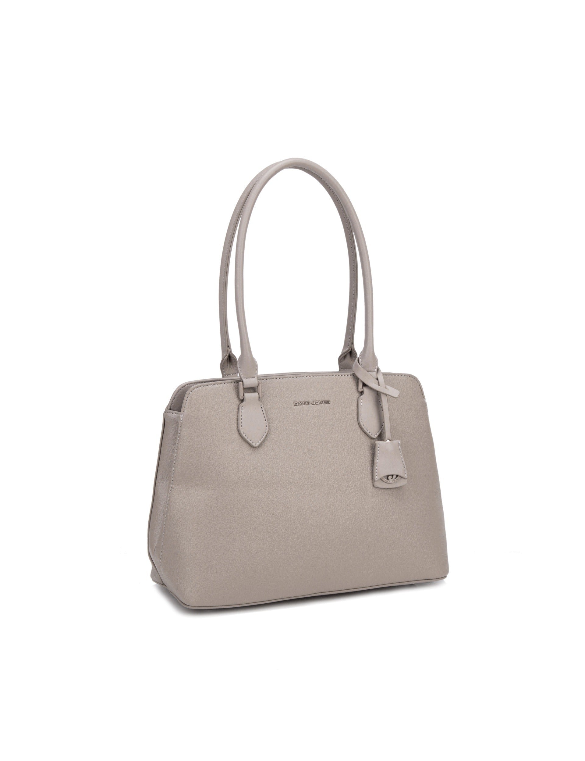 Borsa a Spalla in Pelle Vegana Beige Scuro