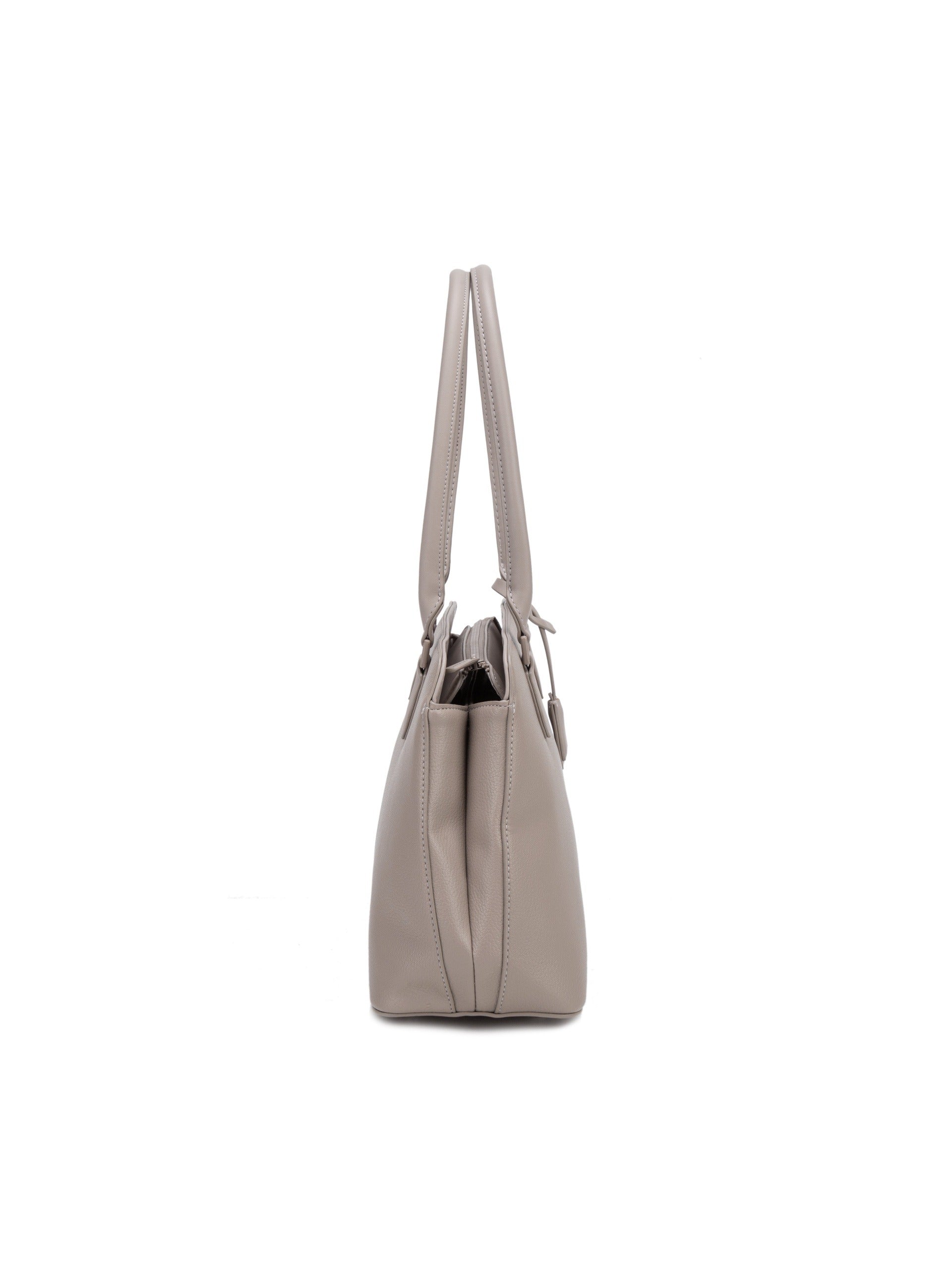 Borsa a Spalla in Pelle Vegana Beige Scuro