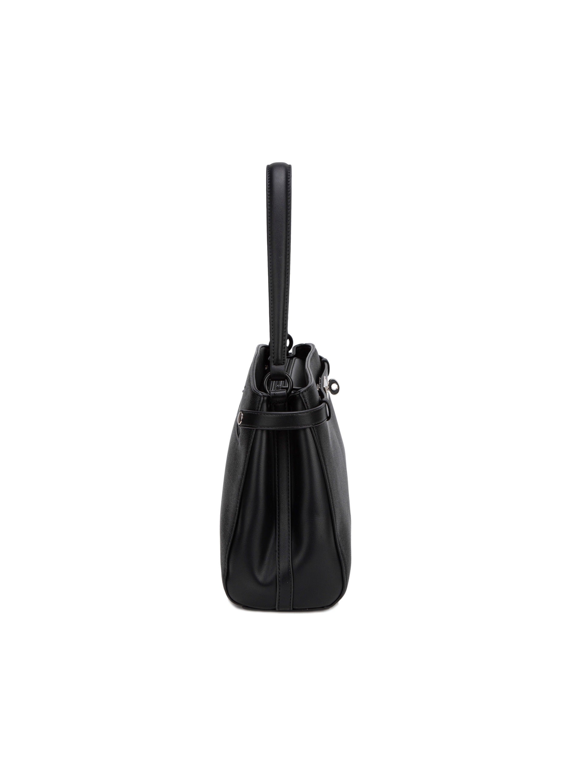 Borsa a Mano in Pelle Vegana Nero