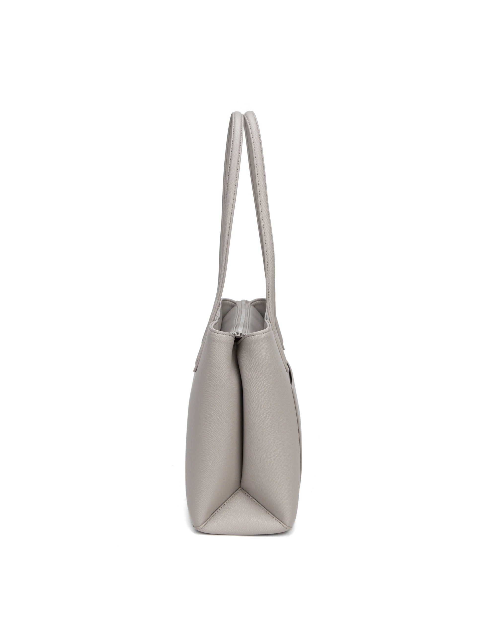 Borsa a Spalla in Pelle Vegana Beige Scuro