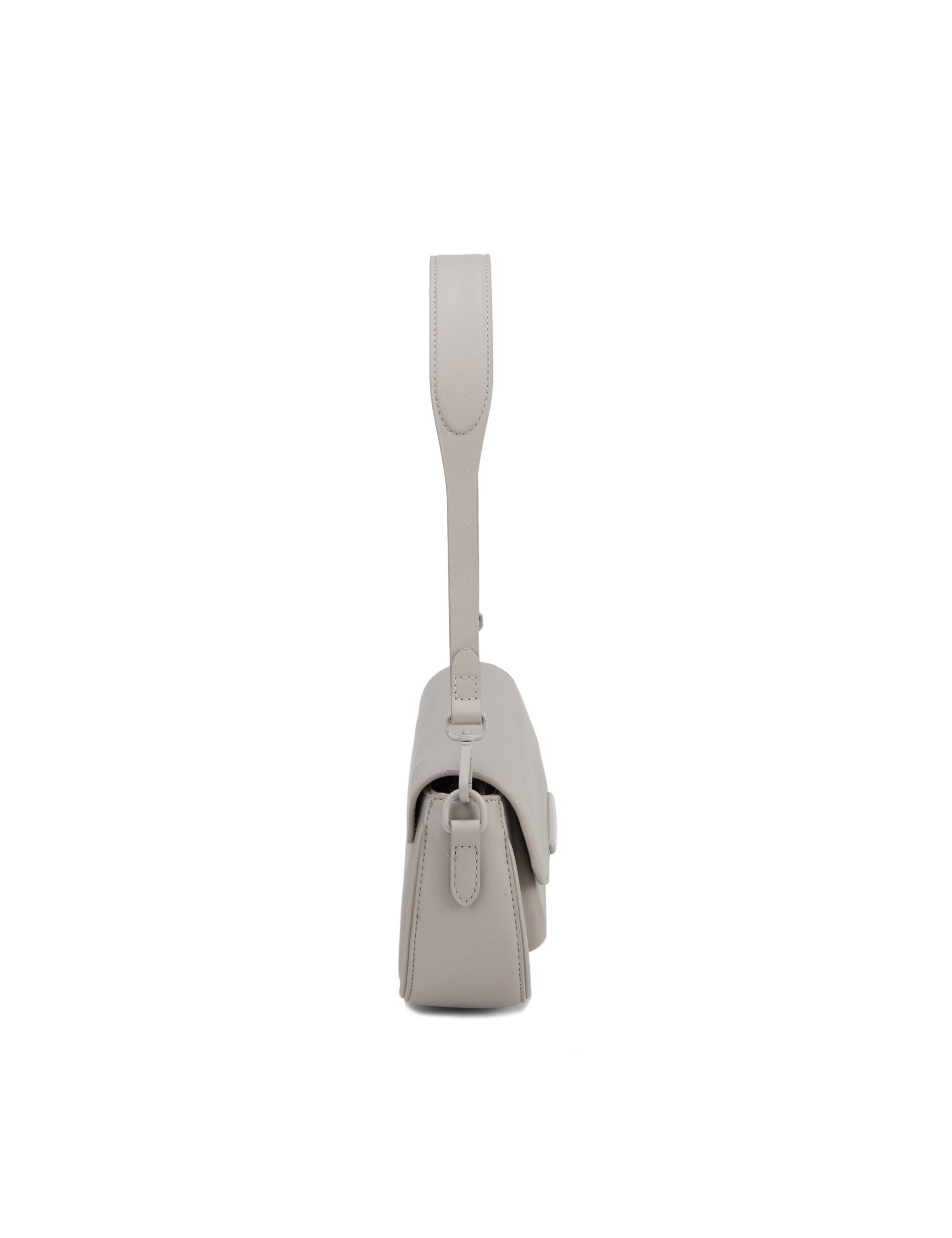 Borsa a Spalla in Pelle Vegana Beige Scuro