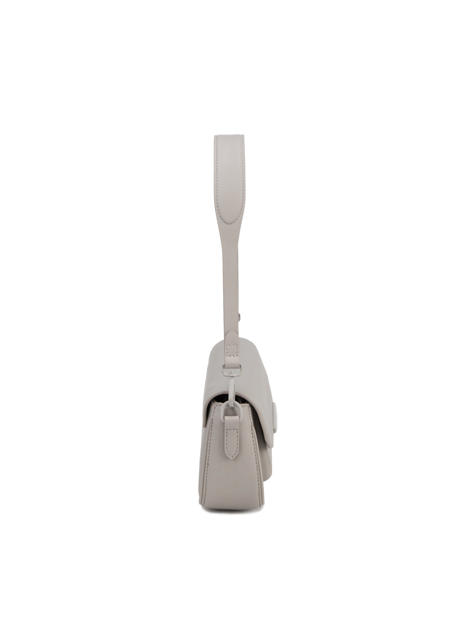 Borsa a Spalla in Pelle Vegana Beige Scuro