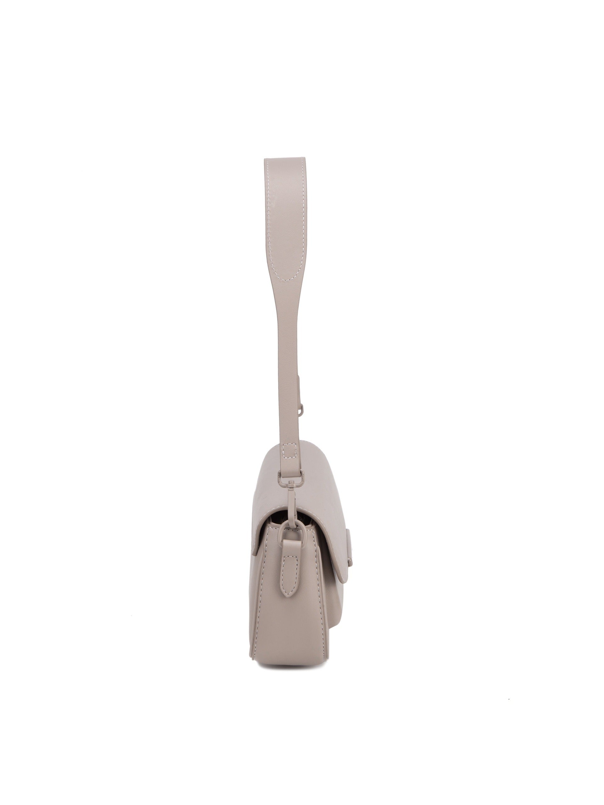 Borsa a Spalla in Pelle Vegana Beige Scuro