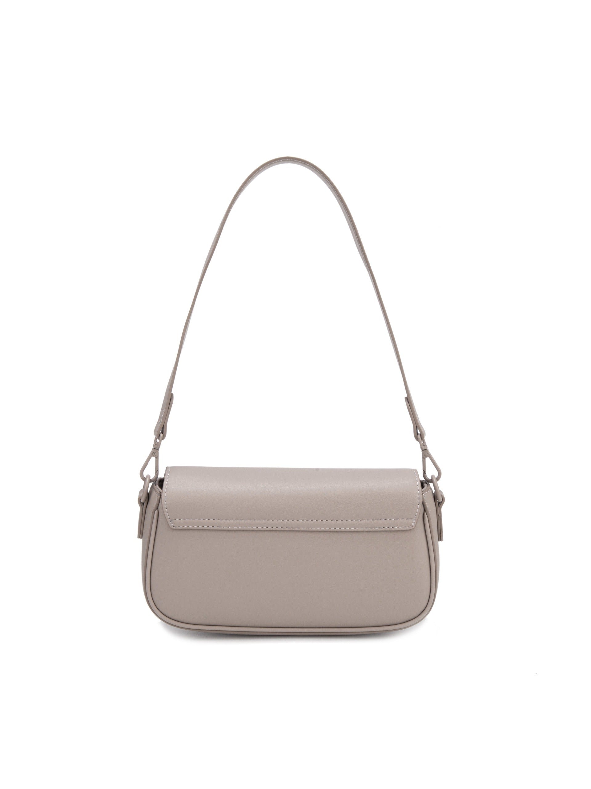 Borsa a Spalla in Pelle Vegana Beige Scuro