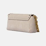 Borsa a Spalla in Pelle Vegana Beige Scuro