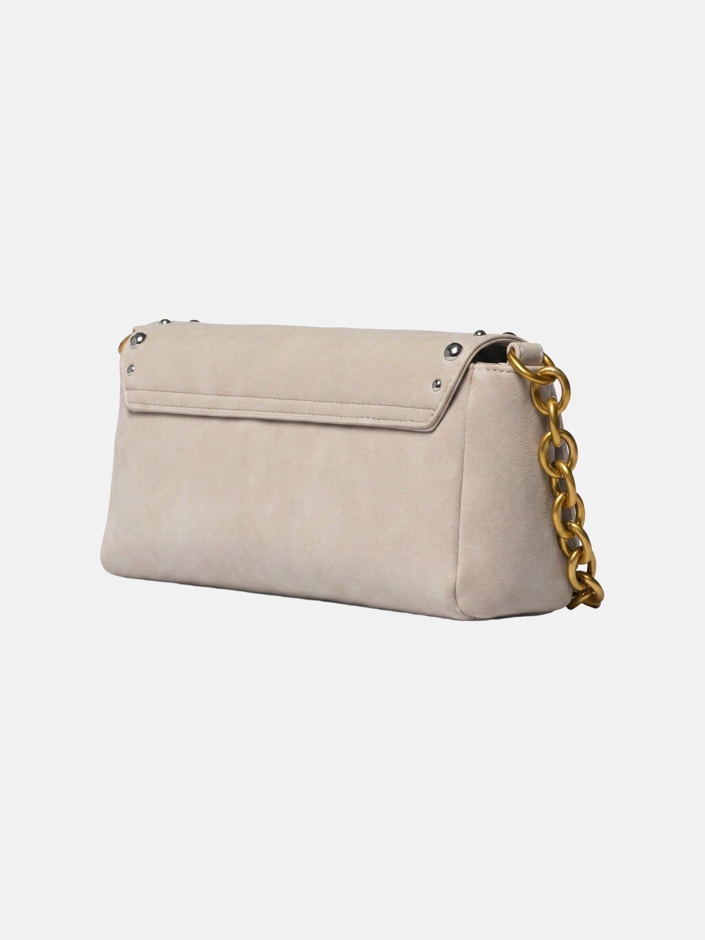 Borsa a Spalla in Pelle Vegana Beige Scuro