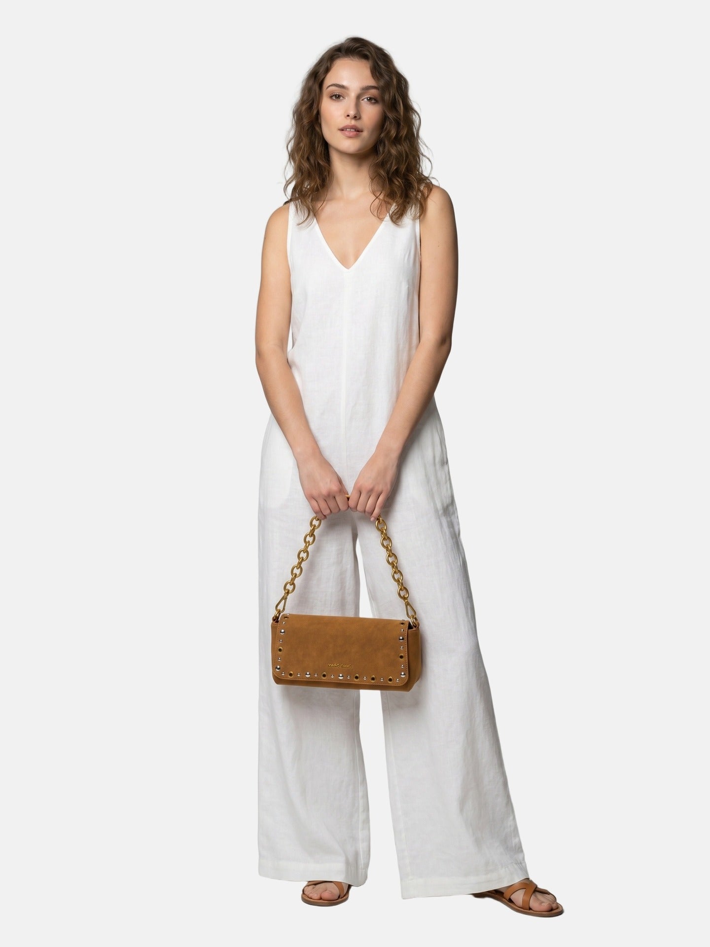 Borsa a Spalla in Pelle Vegana Cognac