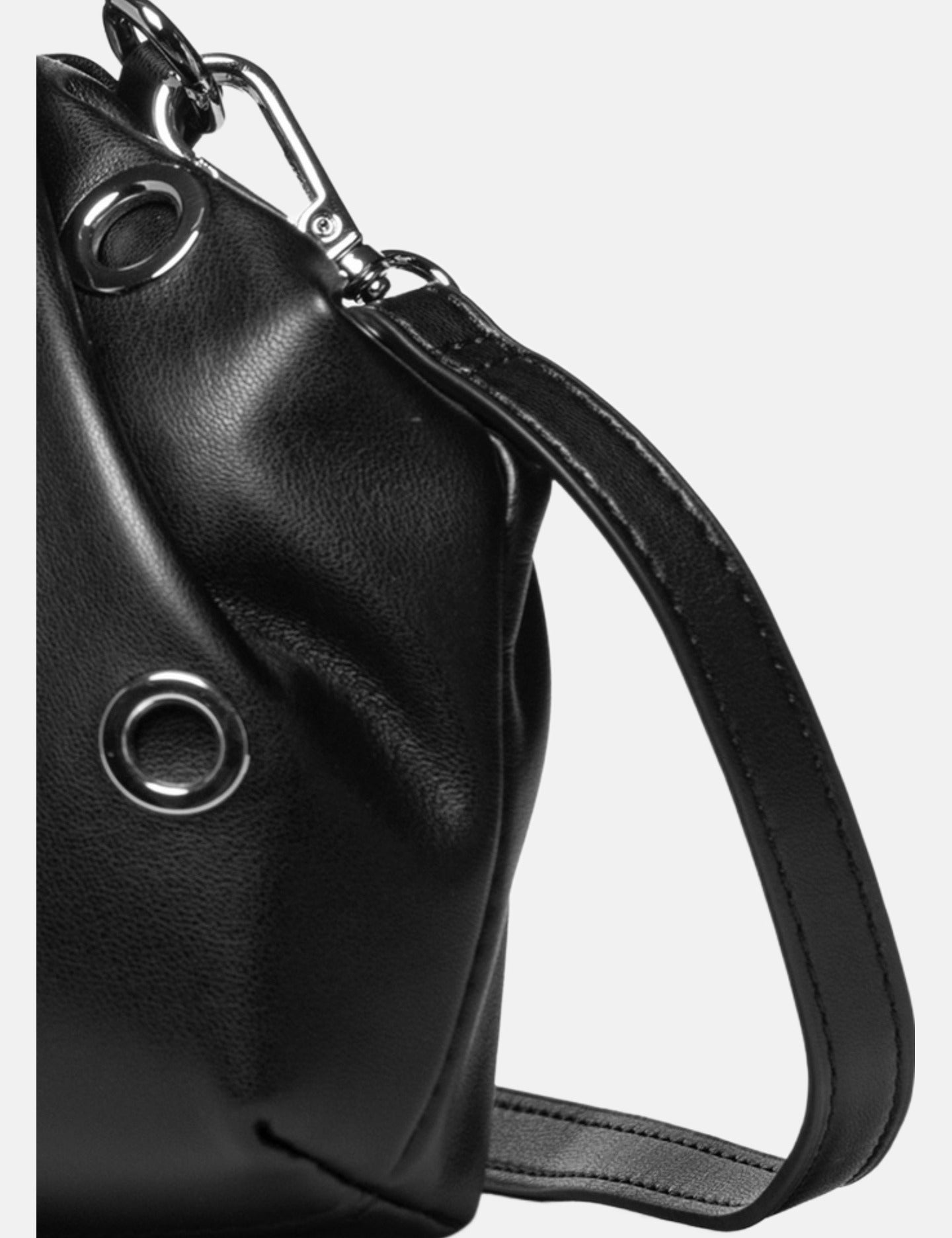 Borsa a Spalla in Pelle Vegana Nero