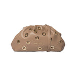 Borsa a Spalla in Pelle Vegana Marrone Scuro
