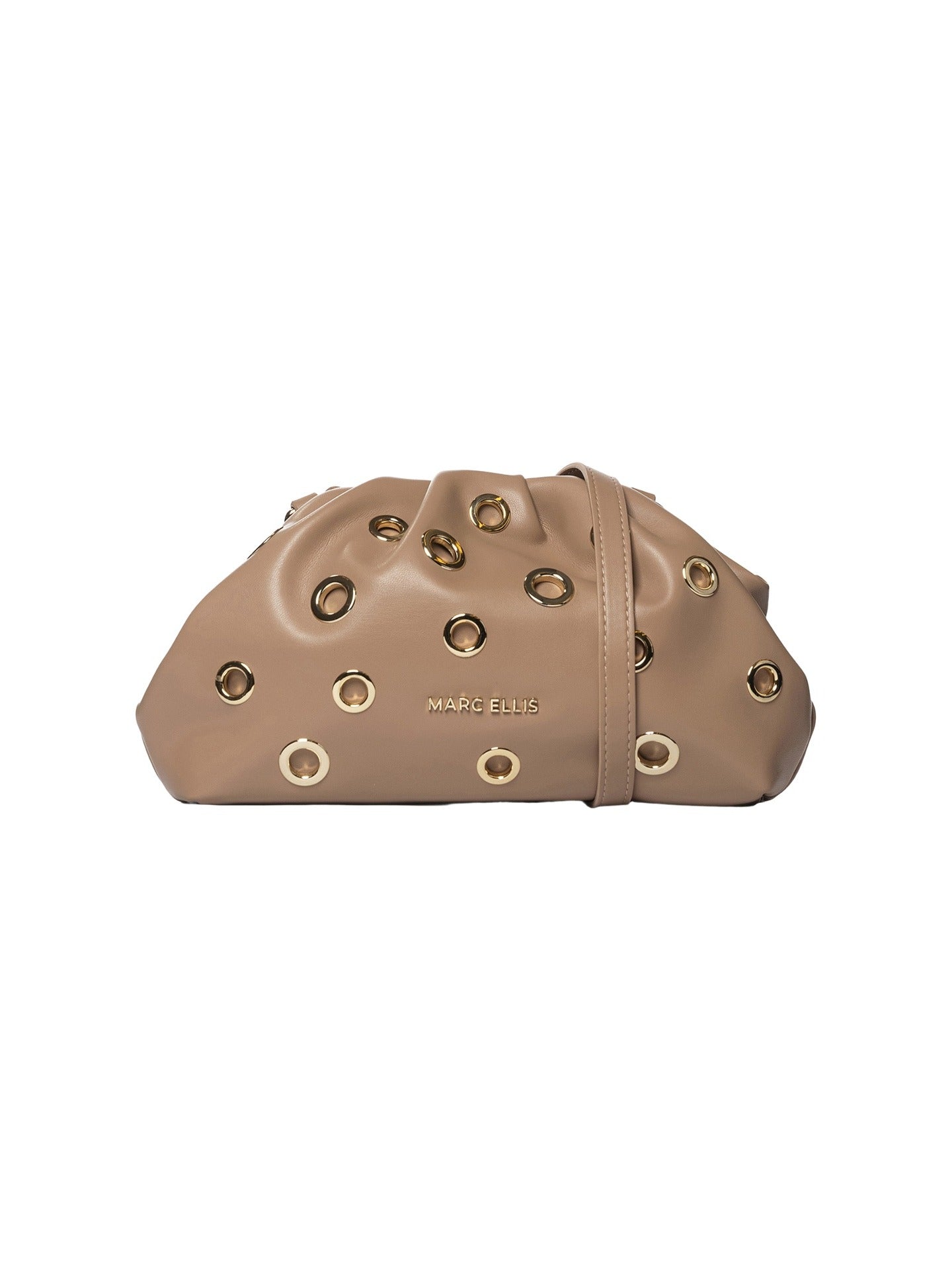 Borsa a Spalla in Pelle Vegana Marrone Scuro