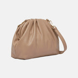 Borsa a Spalla in Pelle Vegana Marrone Scuro