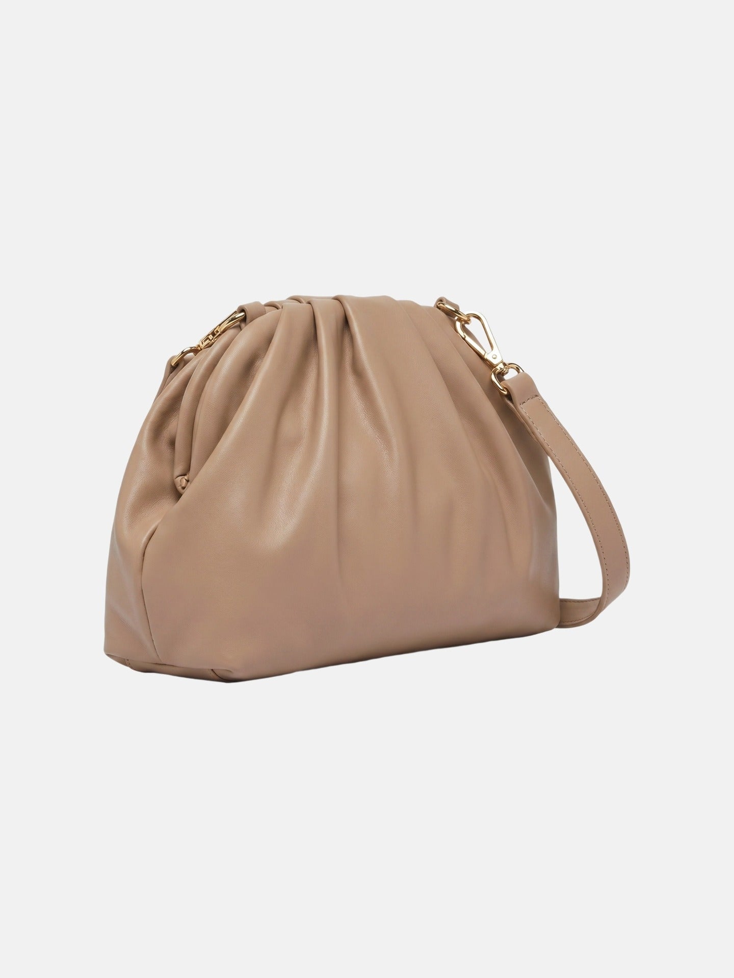 Borsa a Spalla in Pelle Vegana Marrone Scuro