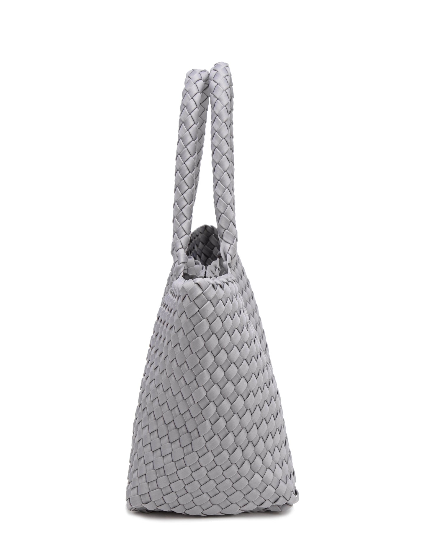 Borsa a Spalla in Poliestere Grigio Chiaro