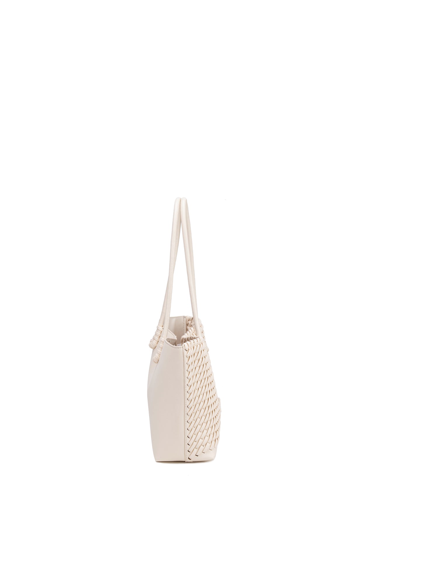Borsa a Spalla in 100% Pu Vegan Leather Beige