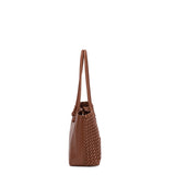 Borsa a Spalla in 100% Pu Vegan Leather Cognac