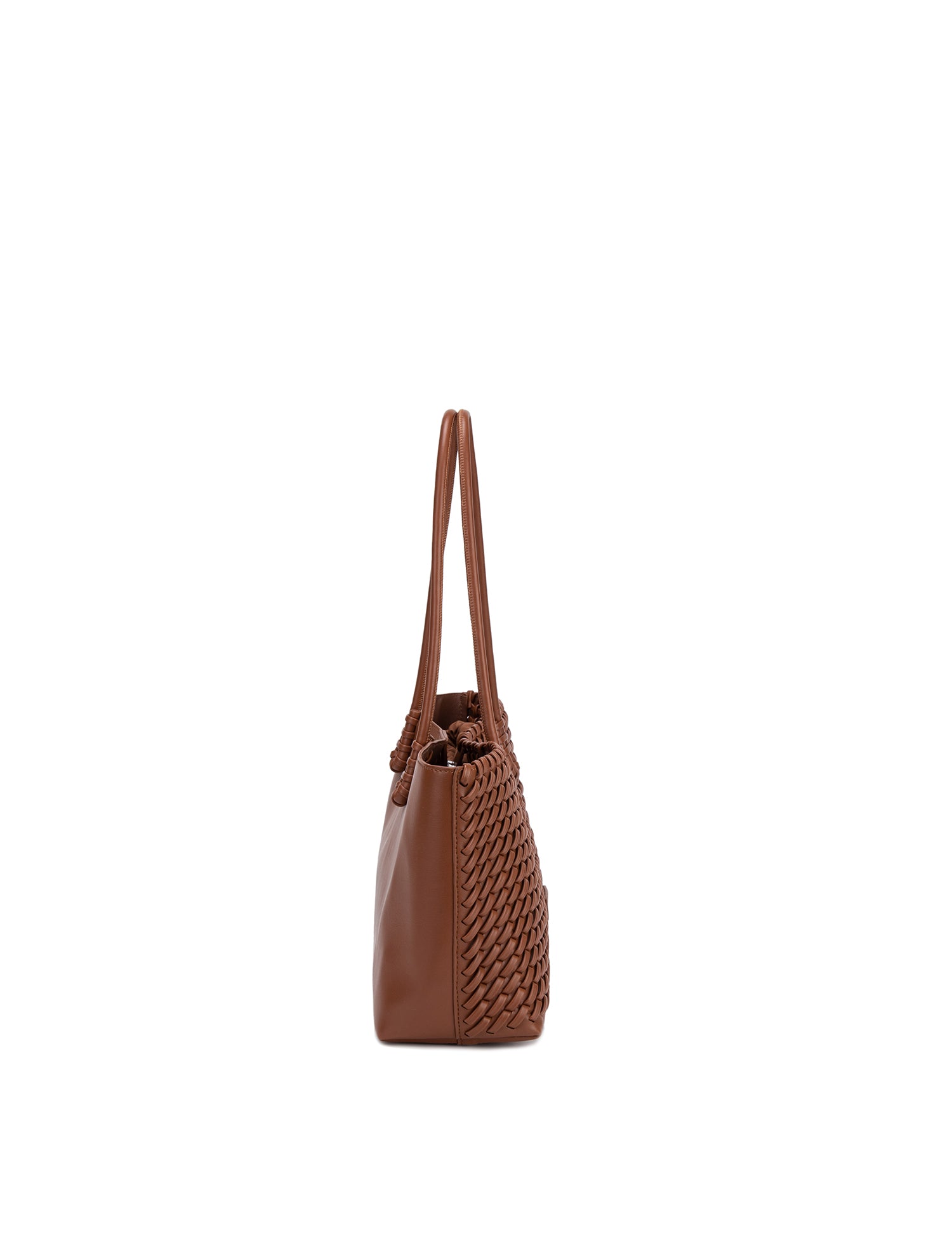 Borsa a Spalla in 100% Pu Vegan Leather Cognac