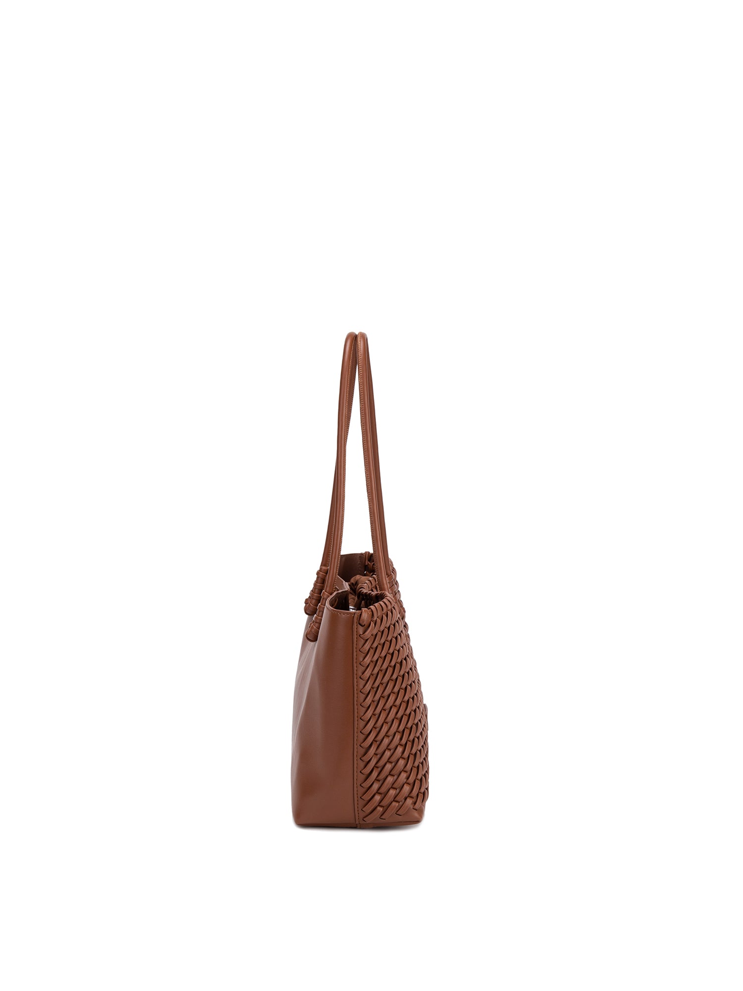 Borsa a Spalla in 100% Pu Vegan Leather Cognac