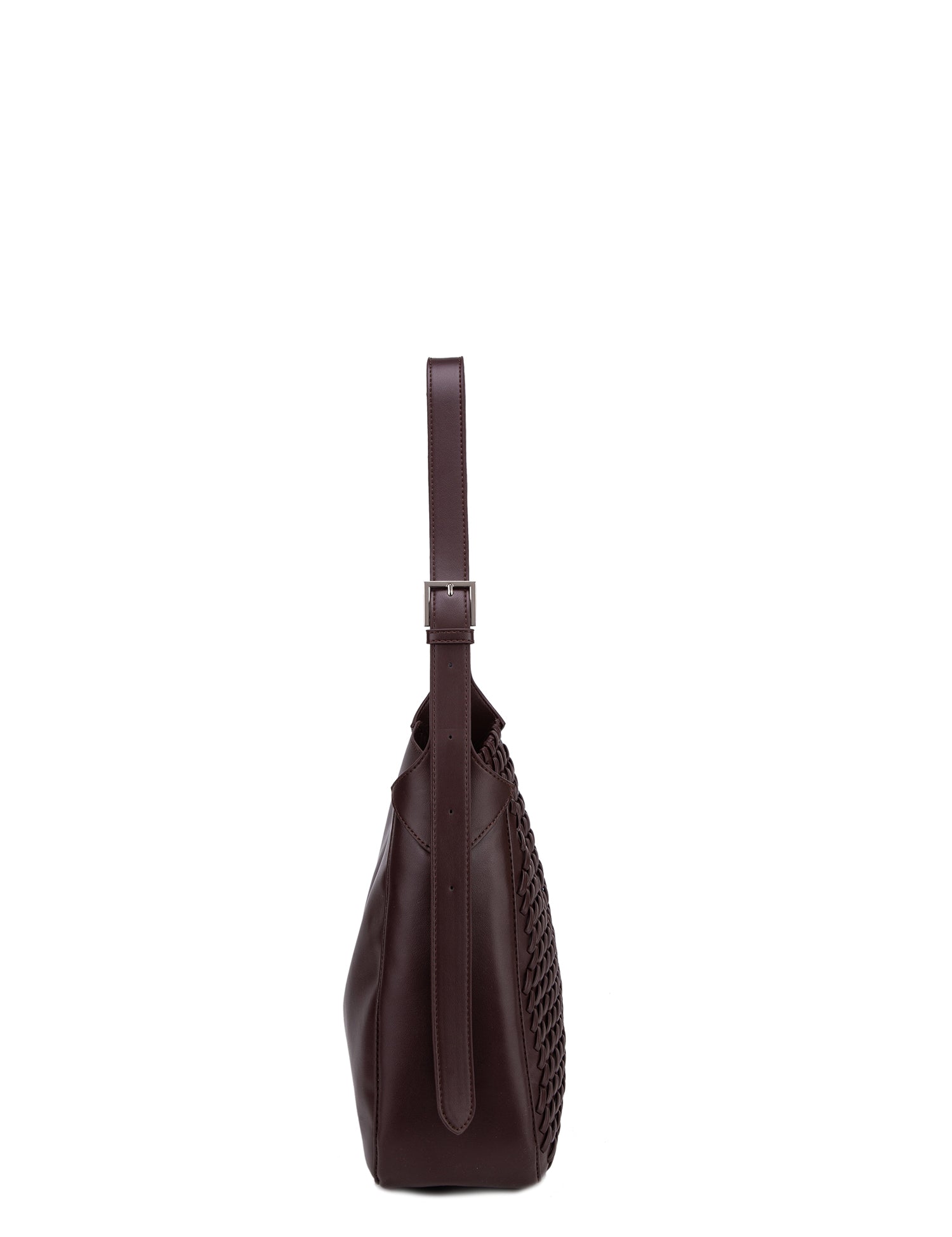 Borsa a Spalla in 100% Pu Vegan Leather Marrone