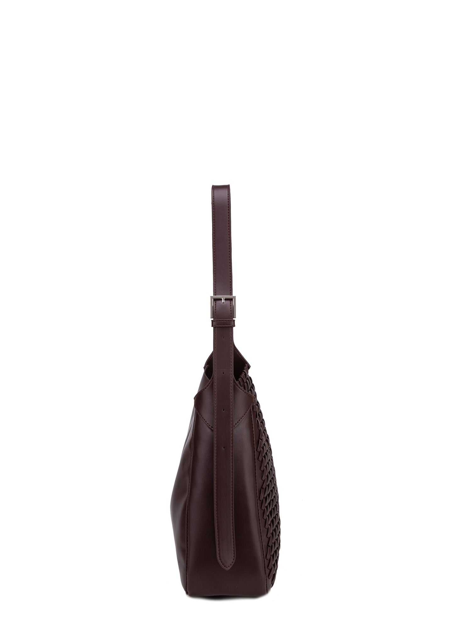 Borsa a Spalla in 100% Pu Vegan Leather Marrone