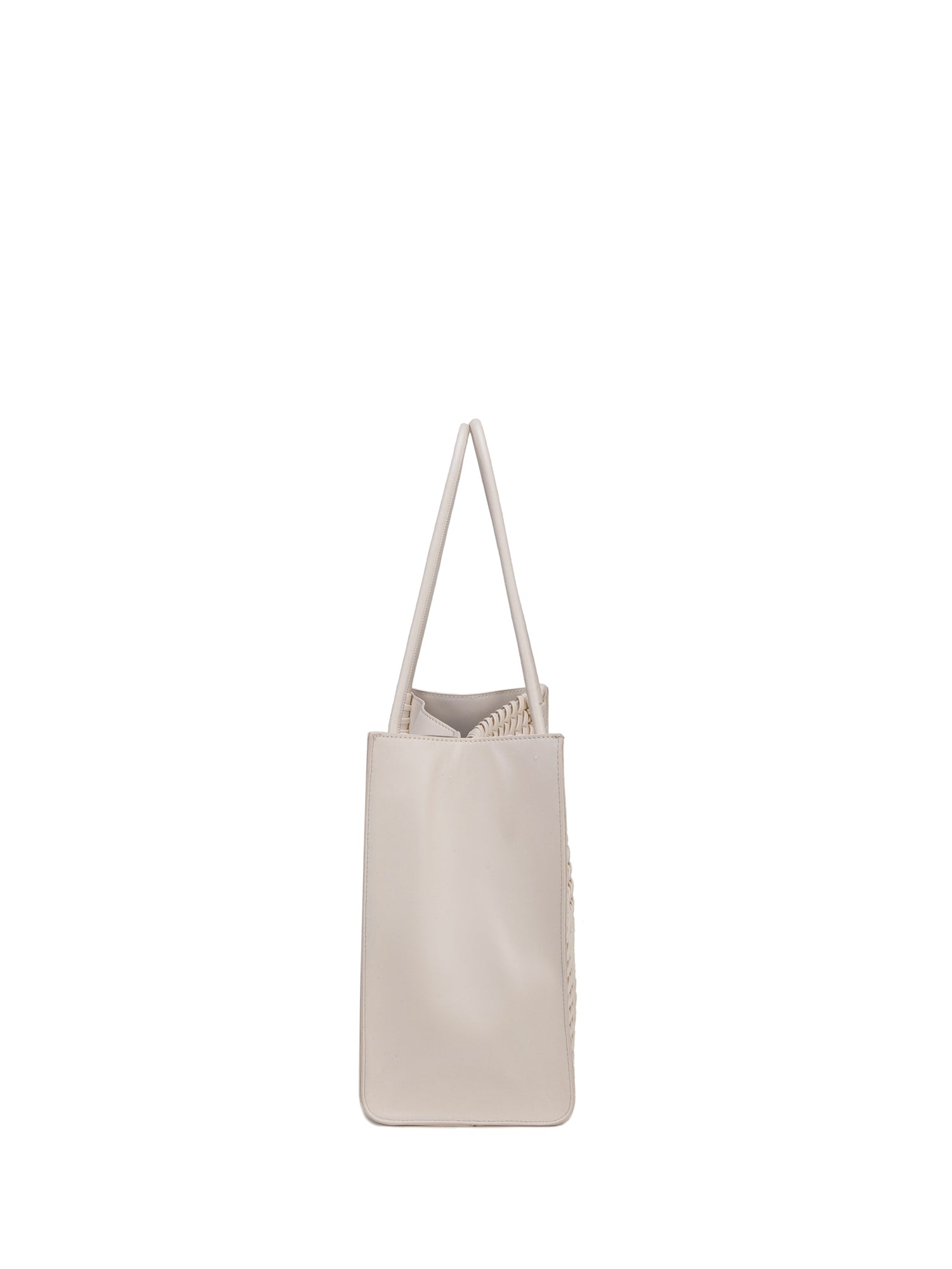 Borsa Shopper in 100% Pu Vegan Leather Beige