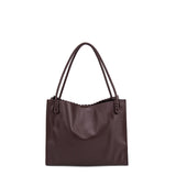 Borsa Shopper in 100% Pu Vegan Leather Marrone