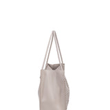Borsa Shopper in 100% Pu Vegan Leather Grigio
