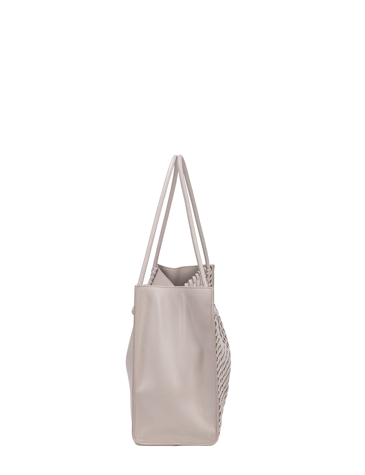 Borsa Shopper in 100% Pu Vegan Leather Grigio