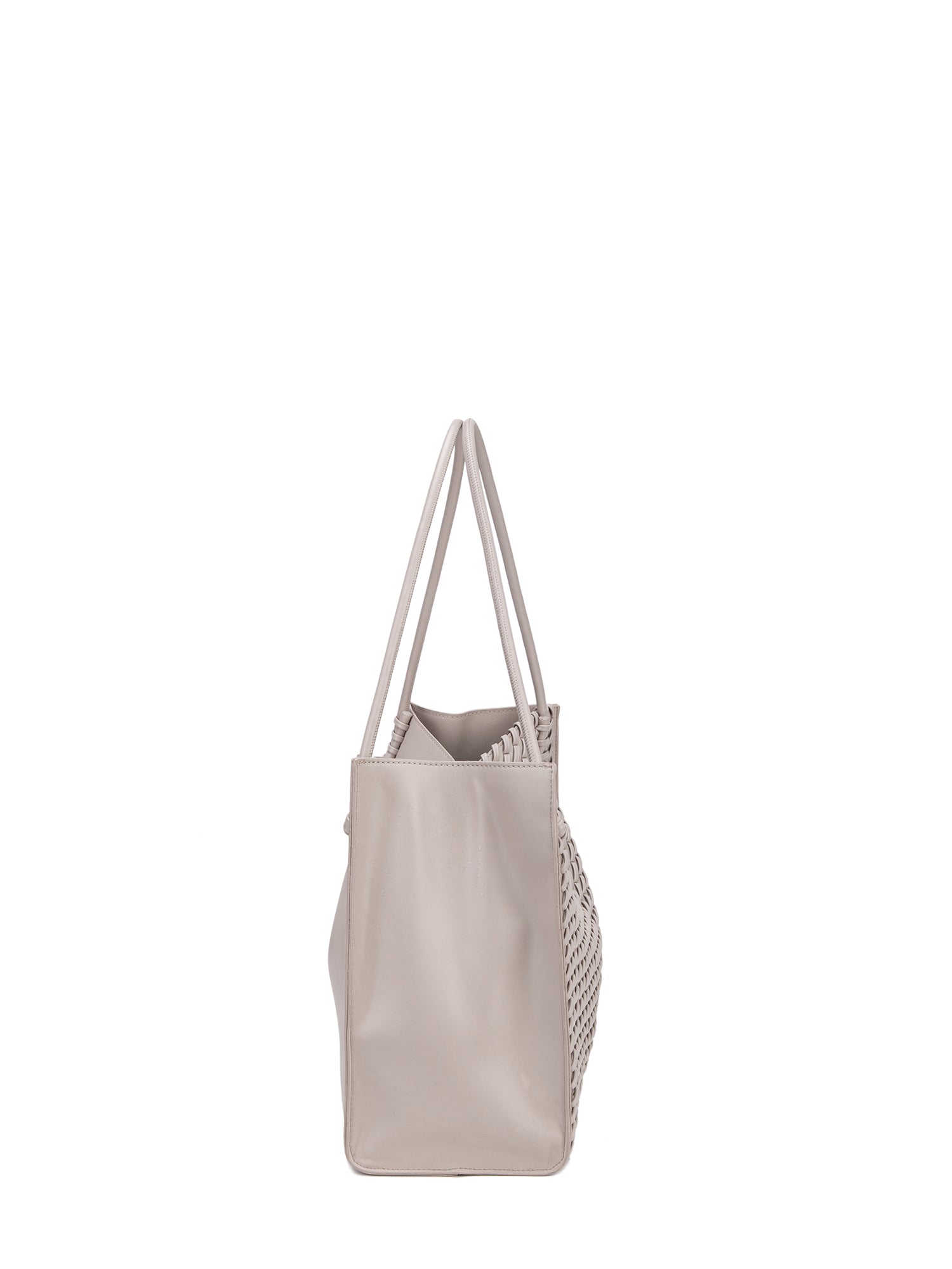 Borsa Shopper in 100% Pu Vegan Leather Grigio