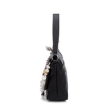 Borsa a Spalla in 100% Pu Vegan Leather Nero