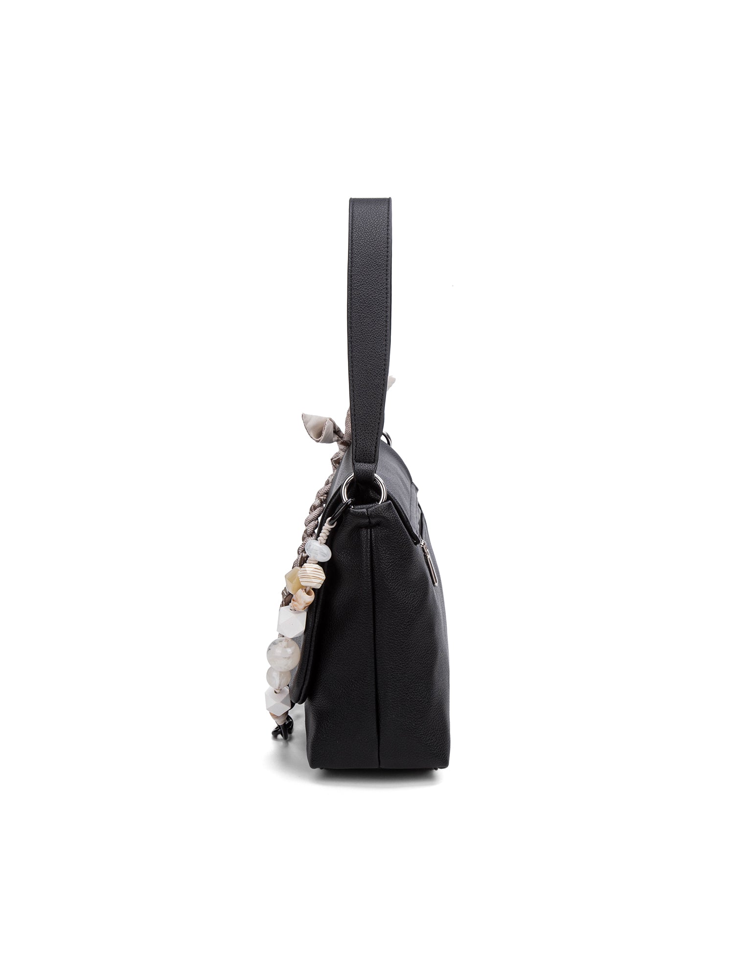Borsa a Spalla in 100% Pu Vegan Leather Nero
