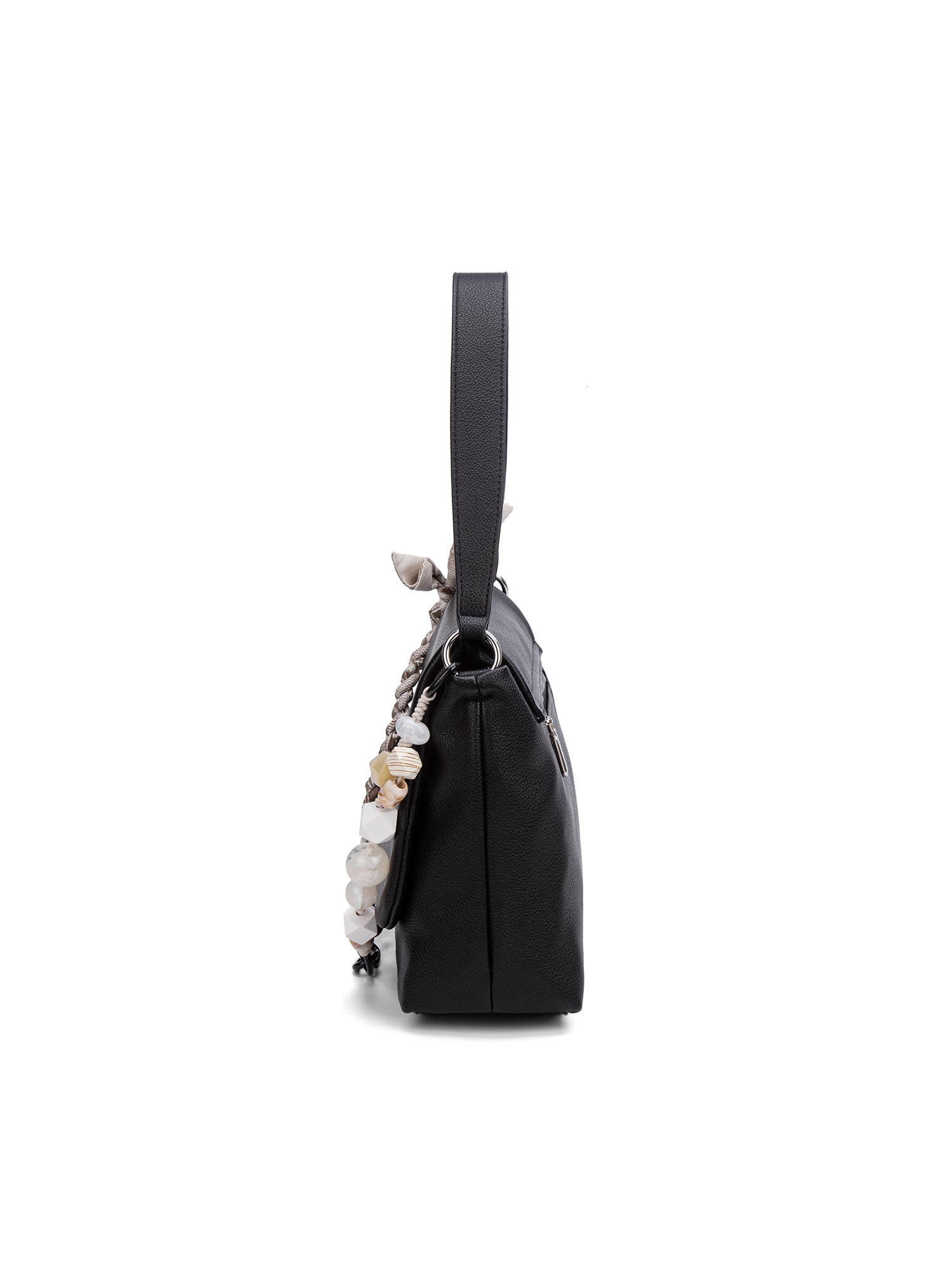 Borsa a Spalla in 100% Pu Vegan Leather Nero