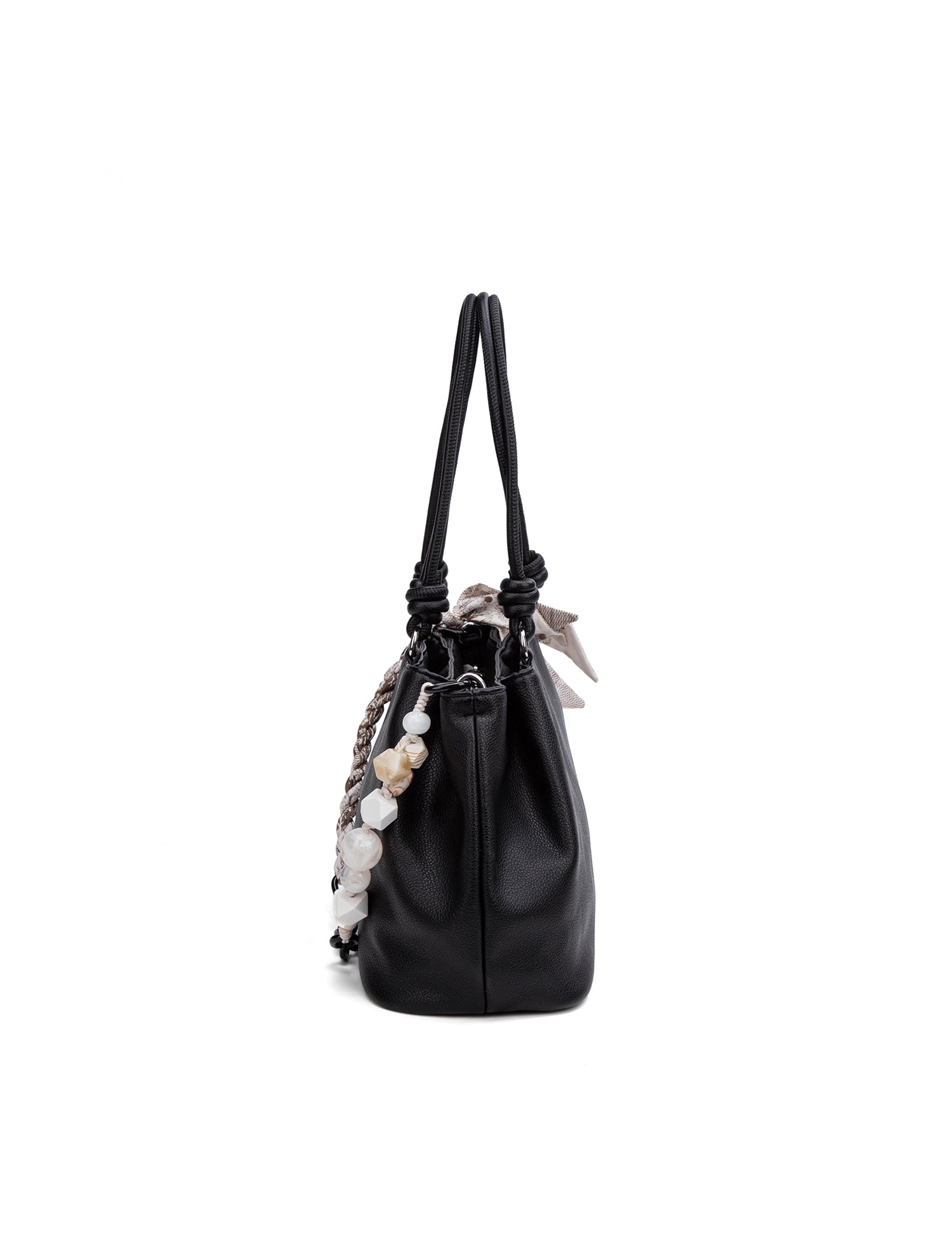 Borsa a Mano in 100% Pu Vegan Leather Nero