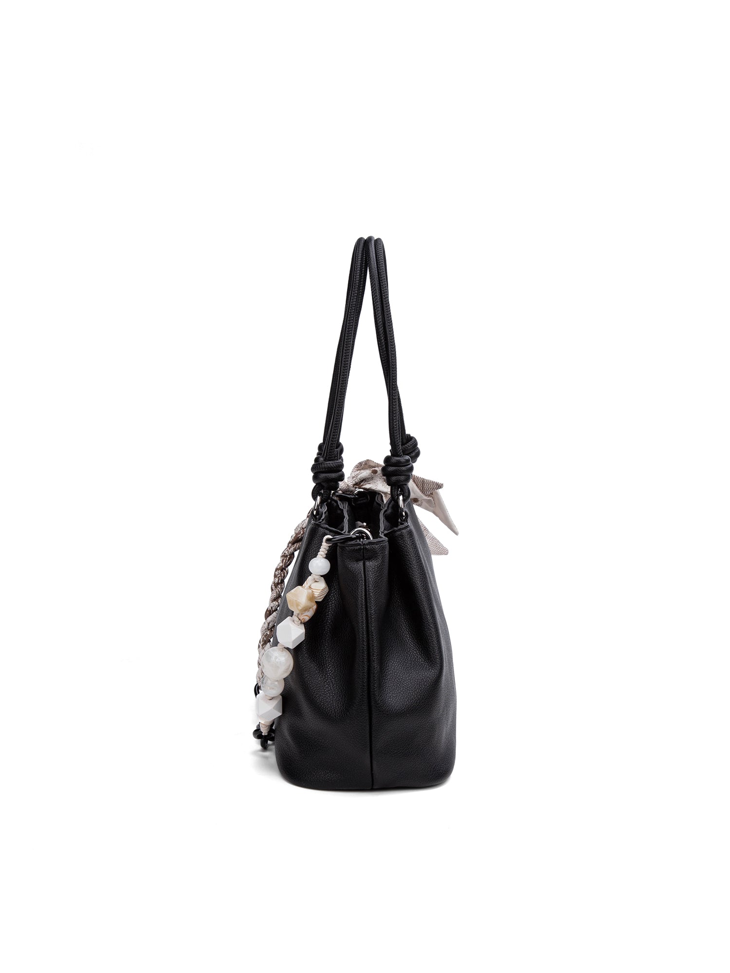 Borsa a Mano in 100% Pu Vegan Leather Nero