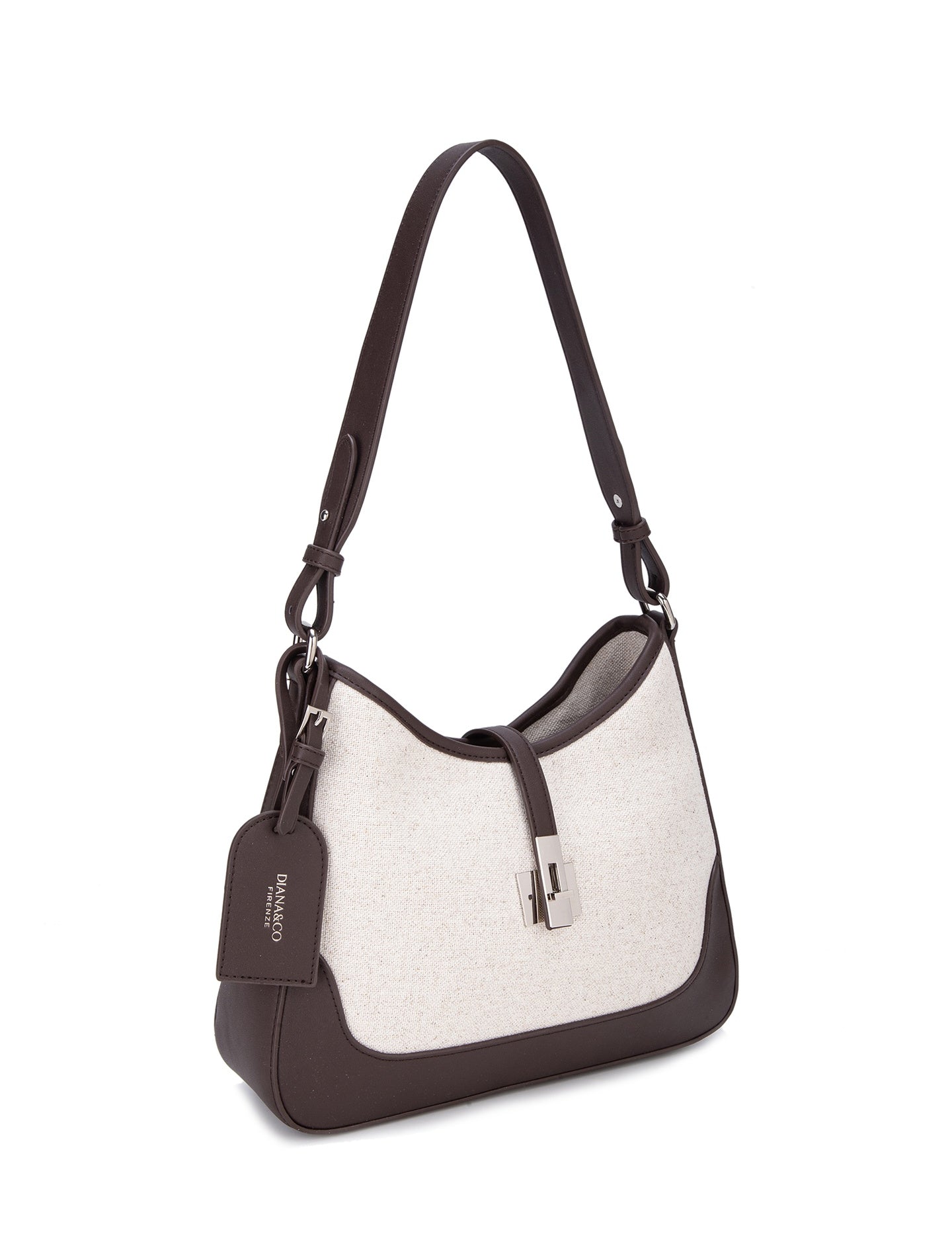 Borsa a Spalla in 80% Polyester 20% Polyurethane Marrone Scuro