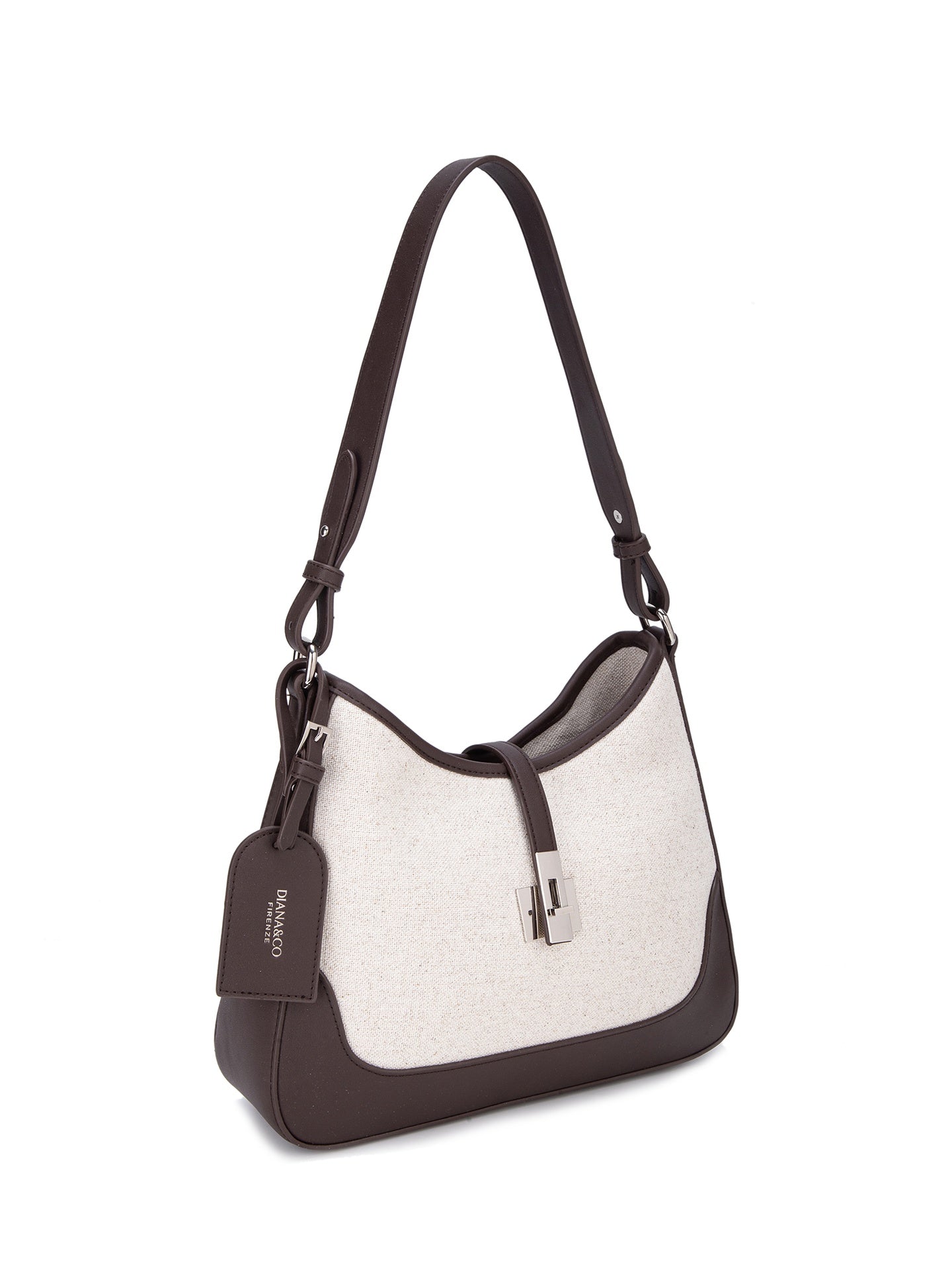 Borsa a Spalla in 80% Polyester 20% Polyurethane Marrone Scuro