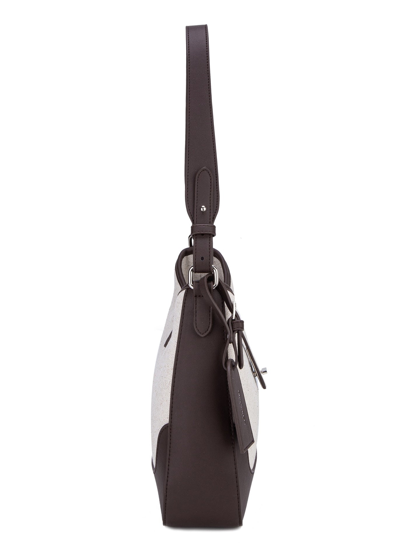 Borsa a Spalla in 80% Polyester 20% Polyurethane Marrone Scuro
