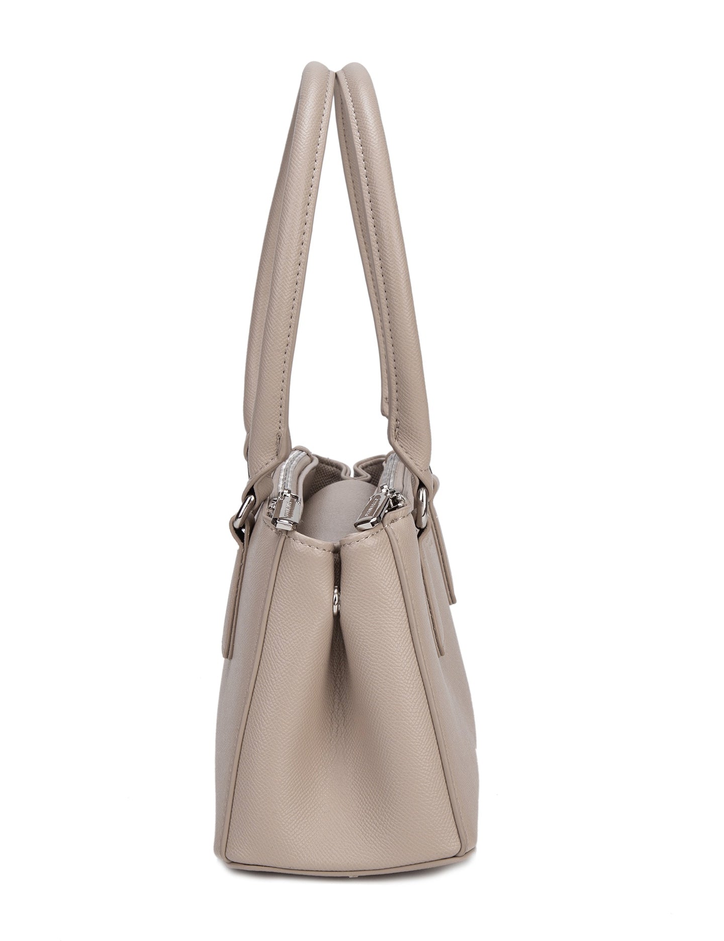 Borsa a Mano in Pelle Vegana Beige Scuro