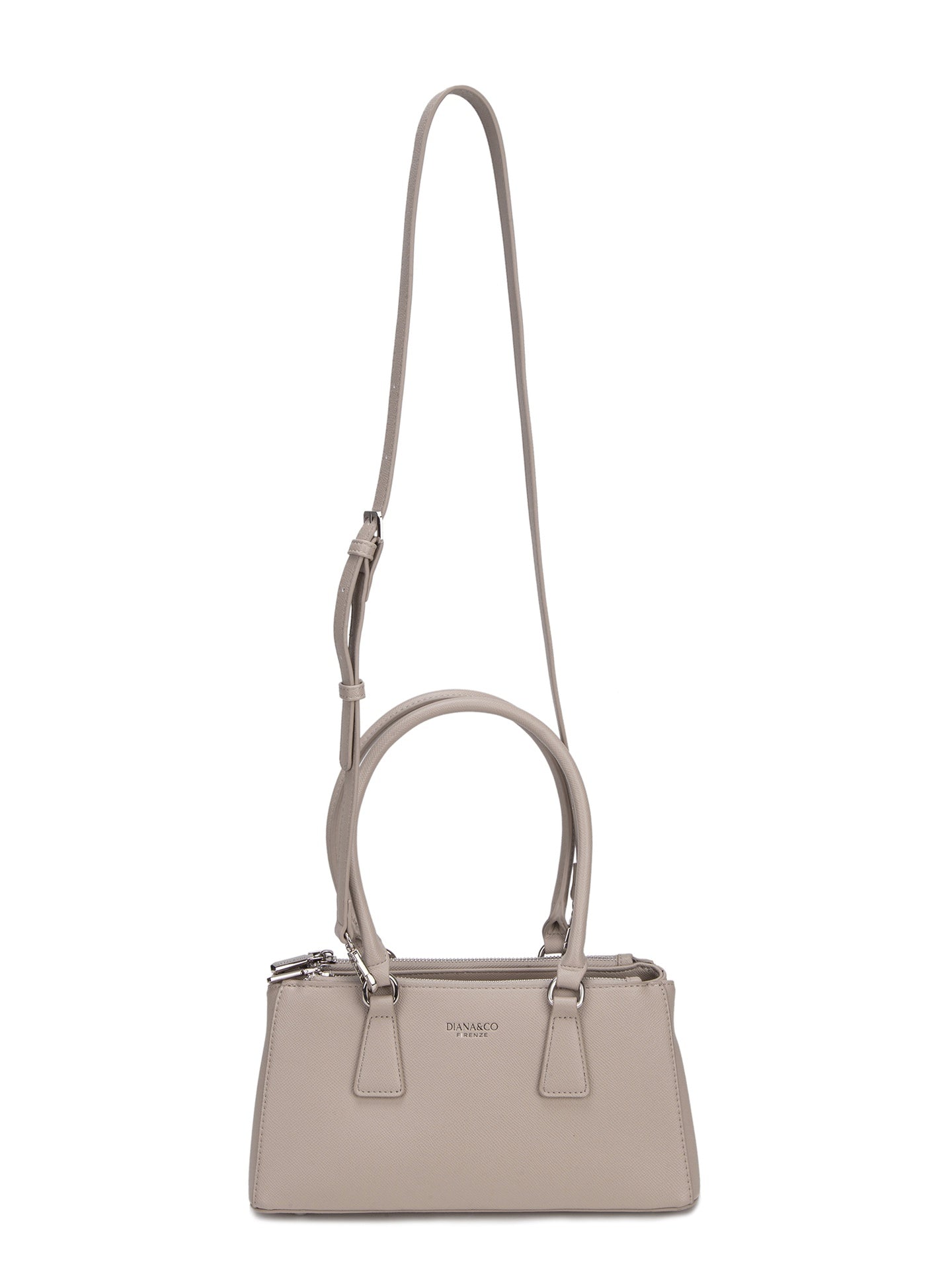 Borsa a Mano in Pelle Vegana Beige Scuro