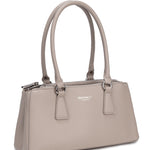 Borsa a Mano in Pelle Vegana Beige Scuro