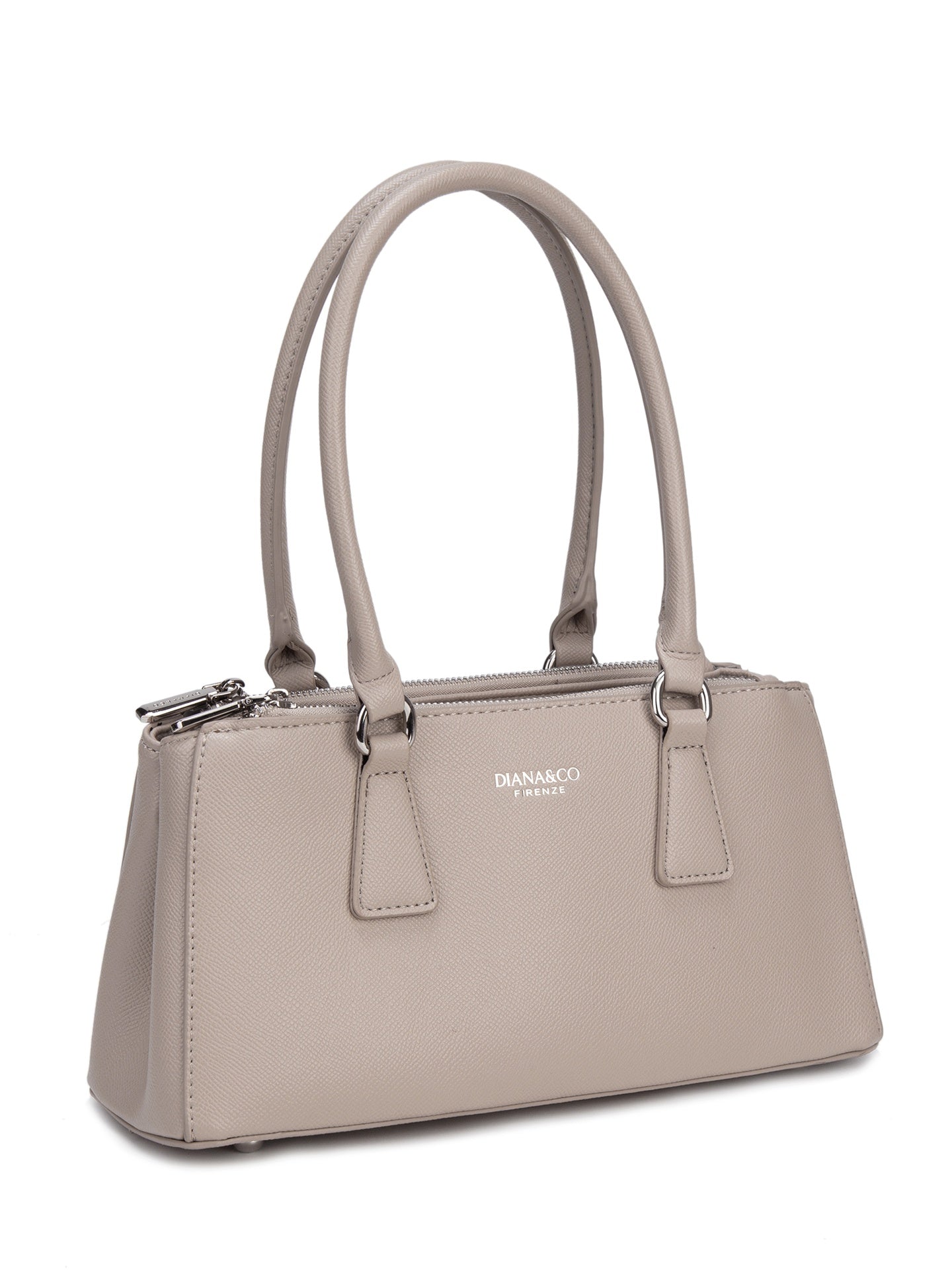 Borsa a Mano in Pelle Vegana Beige Scuro