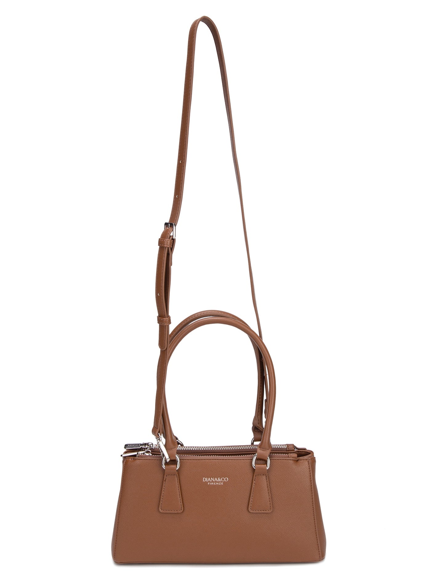 Borsa a Mano in Pelle Vegana Cognac