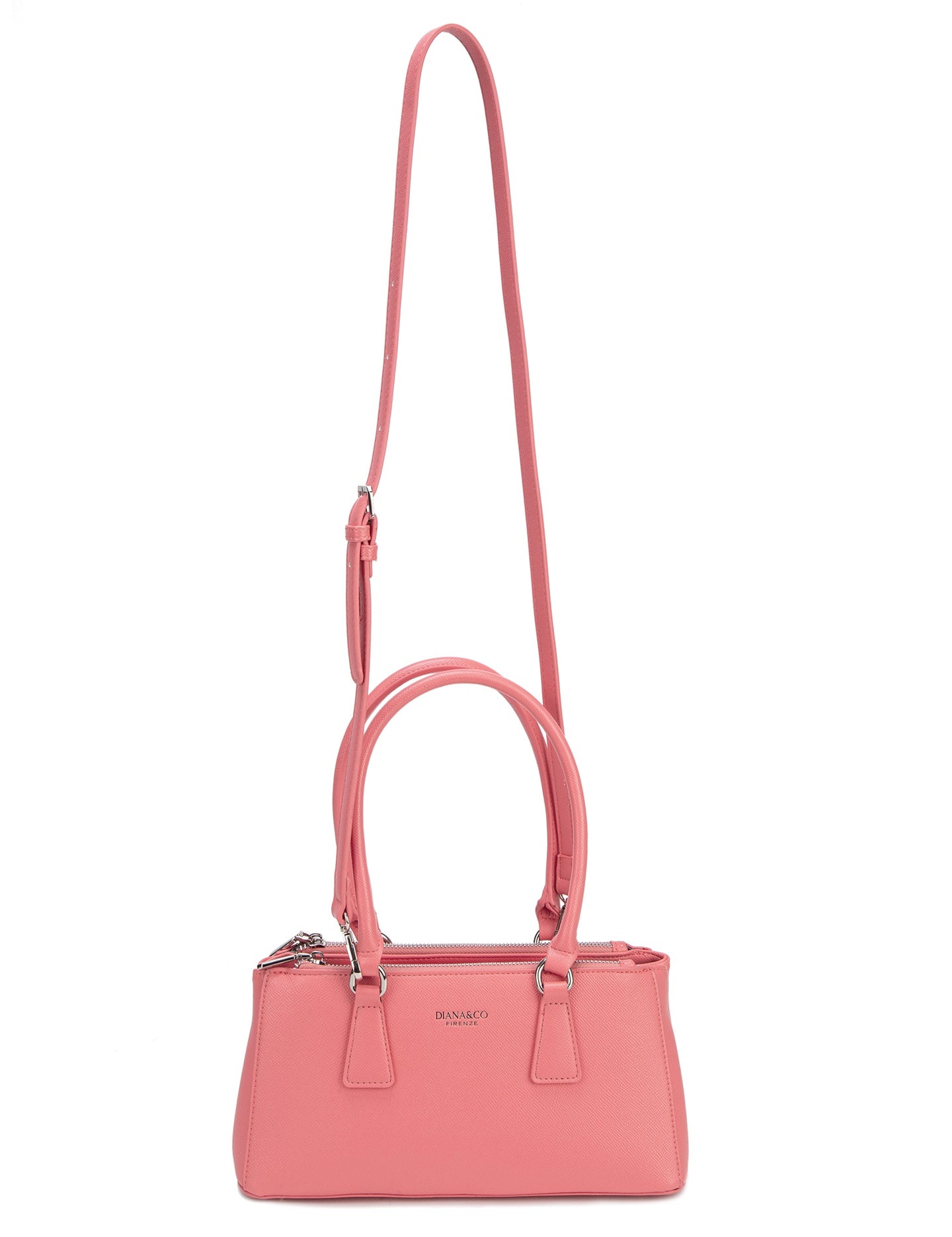 Borsa a Mano in Pelle Vegana Rosa